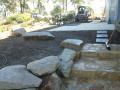 Seamist Close Murrays Beach Project Excavations & Levelling, Sandstone Boulder Walls, Charcoal Paving, Timber & Sandstone Steps, Lawns, Gardens & Decorative Gravels